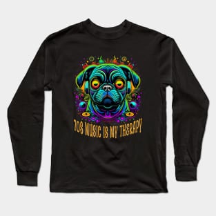 Psychedelic Pug Beats: A 70s Retro Tribute Long Sleeve T-Shirt